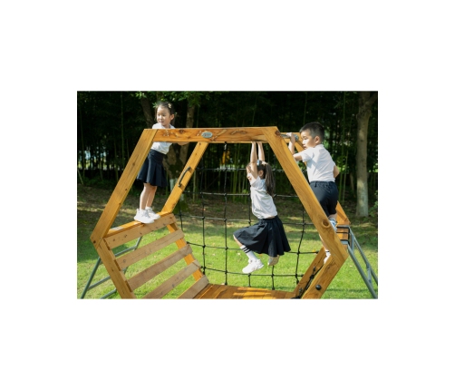 CLASSIC WORLD EDU Drewniany Plac Zabaw XXL Zestaw do Wspinaczki Heksagonalny