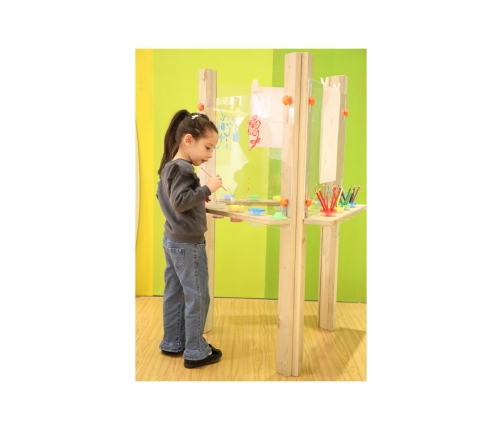 CLASSIC WORLD EDU Przezroczysta Sztaluga Tablica Akrylowa XXL Centrum Artystyczne 3w1