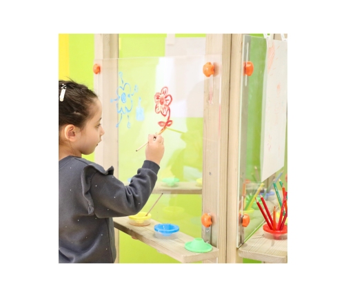 CLASSIC WORLD EDU Przezroczysta Sztaluga Tablica Akrylowa XXL Centrum Artystyczne 3w1