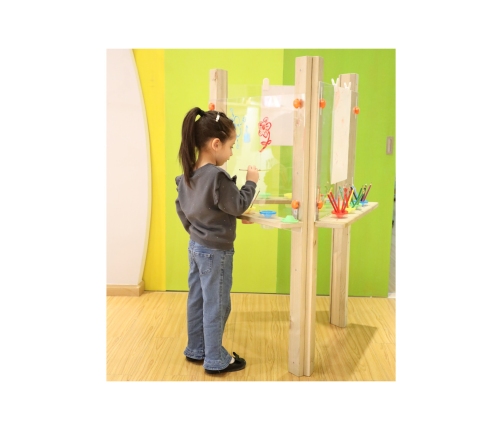 CLASSIC WORLD EDU Przezroczysta Sztaluga Tablica Akrylowa XXL Centrum Artystyczne 3w1