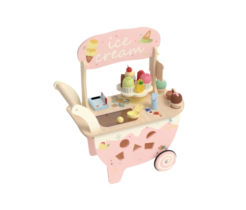 CLASSIC WORLD Drewniana Lodziarnia 3w1 Wózek 40 el.