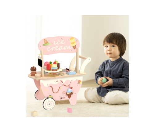 CLASSIC WORLD Drewniana Lodziarnia 3w1 Wózek 40 el.