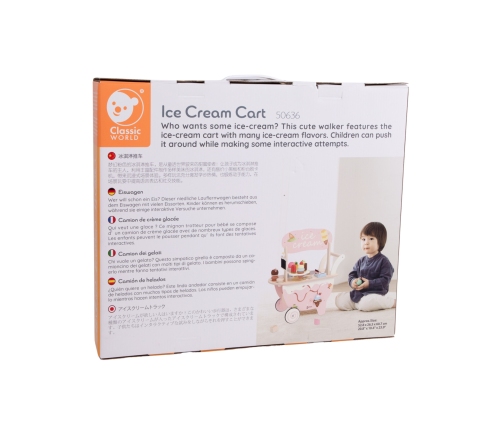 CLASSIC WORLD Drewniana Lodziarnia 3w1 Wózek 40 el.