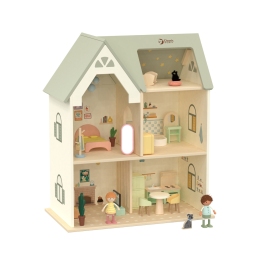 CLASSIC WORLD Wielki Drewniany Domek dla Lalek z mebelkami