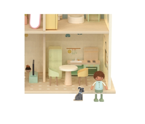 CLASSIC WORLD Wielki Drewniany Domek dla Lalek z mebelkami