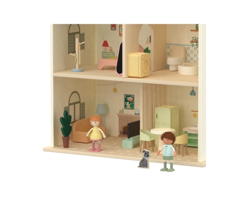 CLASSIC WORLD Wielki Drewniany Domek dla Lalek z mebelkami