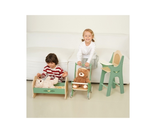 CLASSIC WORLD Drewniana Kołyska Vintage Łóżeczko dla Lalek