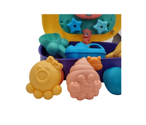 WOOPIE Zestaw do Piasku 3w1 Walizka Piesek + Zabawka Wodna - 8 szt.