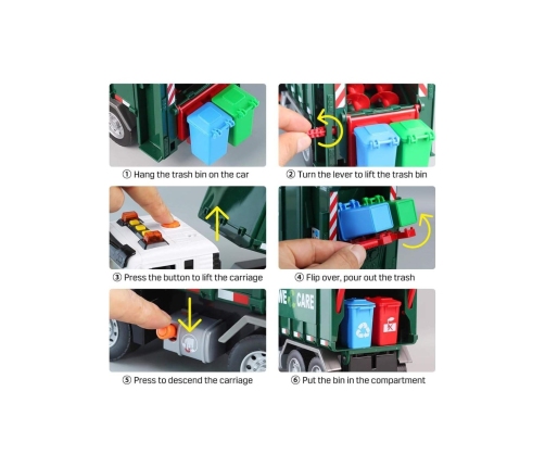 WOOPIE Śmieciarka Ciężarówka Segregacja Śmieci - skala 1:10