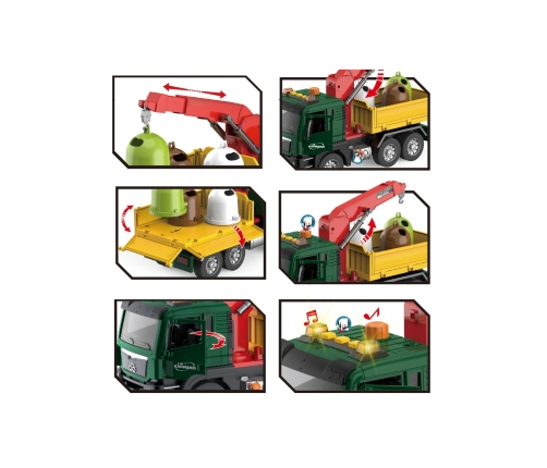 WOOPIE Ciężarówka Śmieciarka z Dźwigiem Segregacja Śmieci - skala 1:10