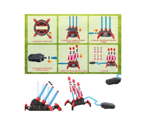 WOOPIE Wyrzutnia Rakiet Piankowych 6 szt.