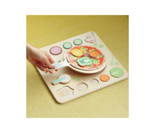 CLASSIC WORLD Drewniana Pizza do Krojenia Układanka Warzywa 22 el.