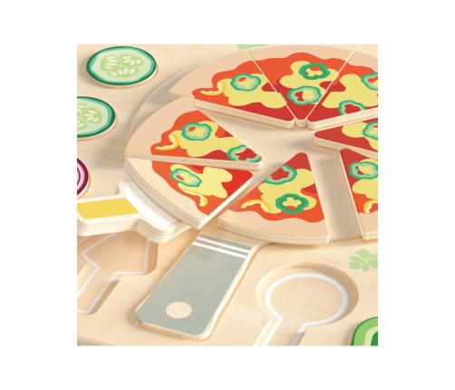 CLASSIC WORLD Drewniana Pizza do Krojenia Układanka Warzywa 22 el.