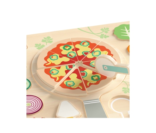 CLASSIC WORLD Drewniana Pizza do Krojenia Układanka Warzywa 22 el.