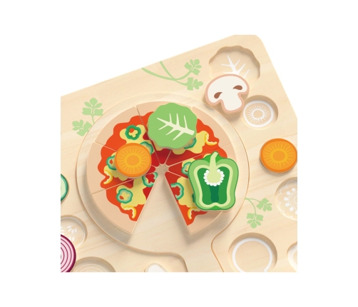 CLASSIC WORLD Drewniana Pizza do Krojenia Układanka Warzywa 22 el.