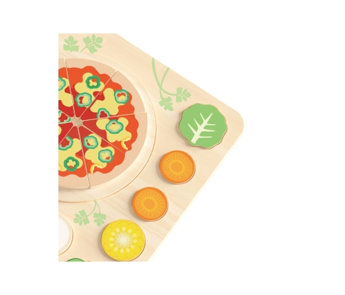CLASSIC WORLD Drewniana Pizza do Krojenia Układanka Warzywa 22 el.
