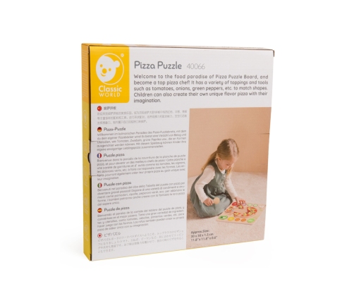 CLASSIC WORLD Drewniana Pizza do Krojenia Układanka Warzywa 22 el.