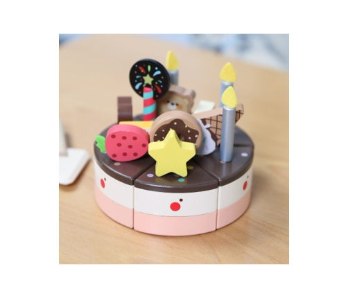 CLASSIC WORLD Drewniany Tort Urodzinowy do Krojenia 19el.