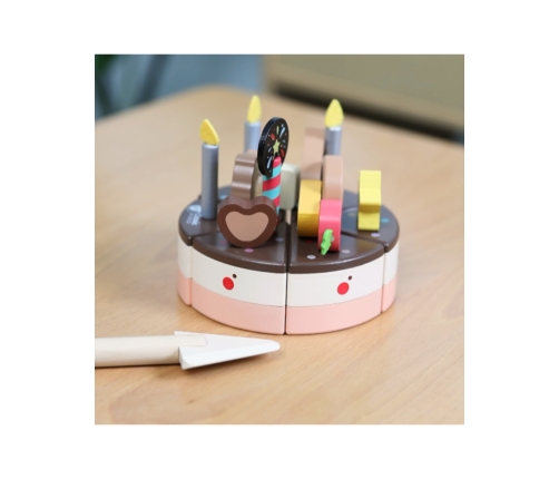 CLASSIC WORLD Drewniany Tort Urodzinowy do Krojenia 19el.