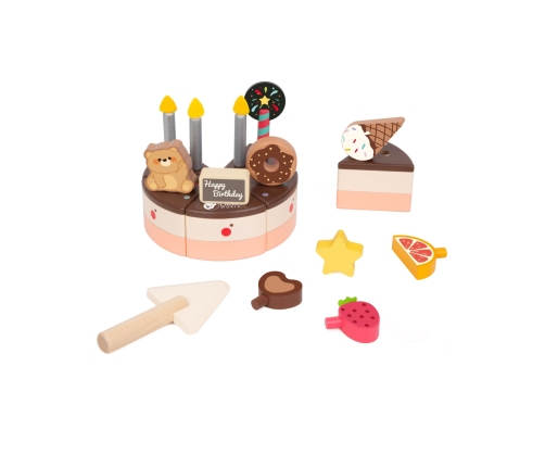 CLASSIC WORLD Drewniany Tort Urodzinowy do Krojenia 19el.