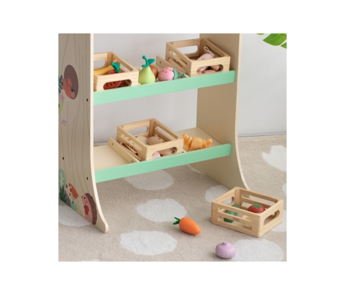 CLASSIC WORLD Zestaw Drewnianych Owoców w Koszyku 6 el.