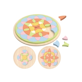 CLASSIC WORLD Pastelowa Mandala Układanka Montessori Mozaika Kwiaty