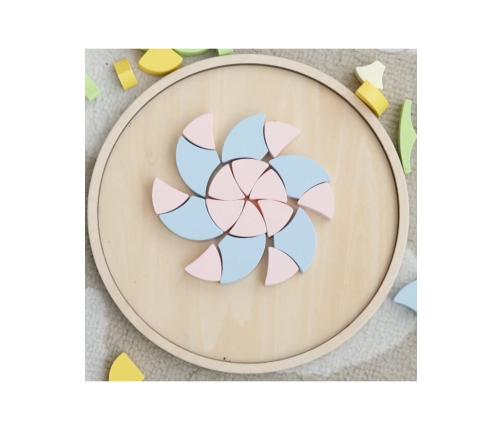 CLASSIC WORLD Pastelowa Mandala Układanka Montessori Mozaika Kwiaty