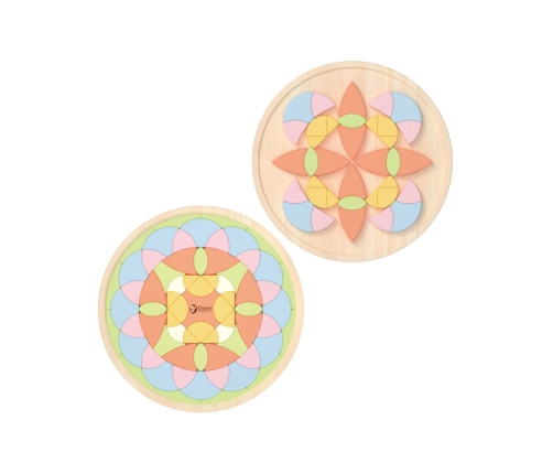 CLASSIC WORLD Pastelowa Mandala Układanka Montessori Mozaika Kwiaty