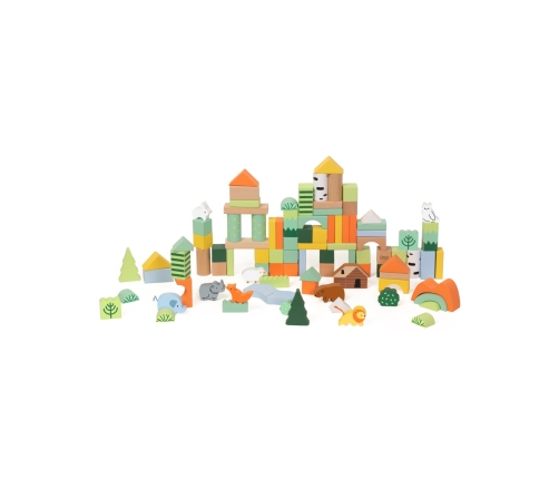 CLASSIC WORLD Zestaw Drewnianych Klocków Leśny Świat 100 el.