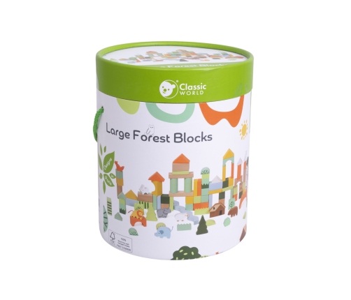 CLASSIC WORLD Zestaw Drewnianych Klocków Leśny Świat 100 el.