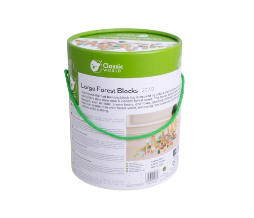 CLASSIC WORLD Zestaw Drewnianych Klocków Leśny Świat 100 el.