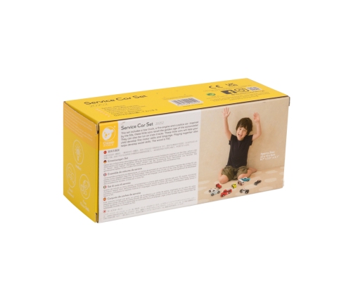 CLASSIC WORLD Drewniane Samochodziki Policja Straż Laweta Zestaw 3 szt.