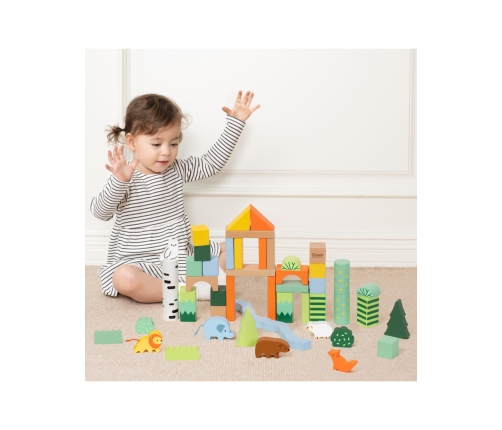 CLASSIC WORLD Zestaw Drewnianych Klocków Leśny Świat 50 el.