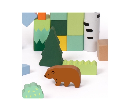 CLASSIC WORLD Zestaw Drewnianych Klocków Leśny Świat 50 el.