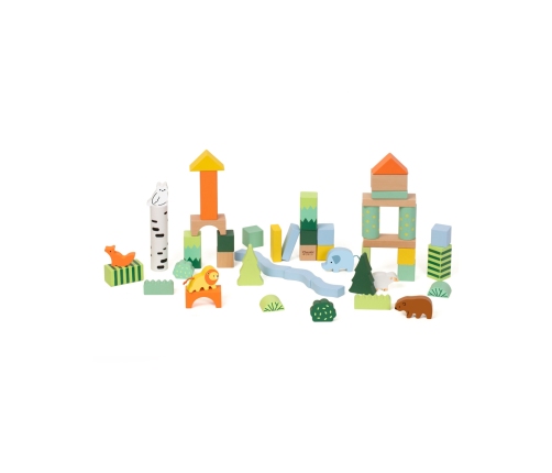 CLASSIC WORLD Zestaw Drewnianych Klocków Leśny Świat 50 el.