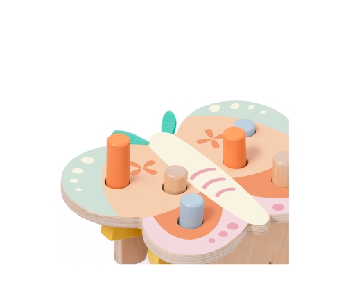 CLASSIC WORLD Wbijak Pastelowy Motylek Montessori z Młoteczkiem