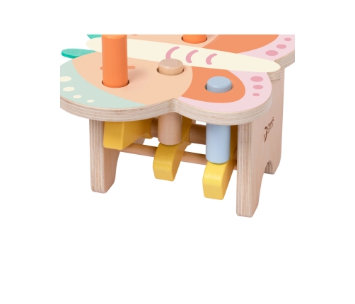 CLASSIC WORLD Wbijak Pastelowy Motylek Montessori z Młoteczkiem