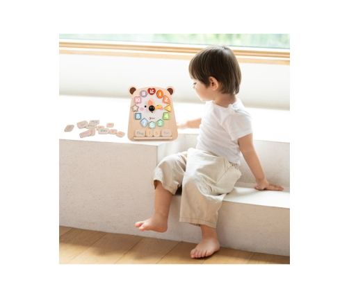 CLASSIC WORLD Zegar Miś Montessori Edukacyjny 3w1 Nauka Czasu Liczenia i Daty