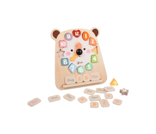 CLASSIC WORLD Zegar Miś Montessori Edukacyjny 3w1 Nauka Czasu Liczenia i Daty