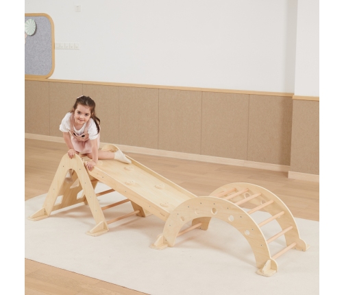 VIGA Drewniana Zjeżdżalnia Prosta Ścianka Wspinaczkowa