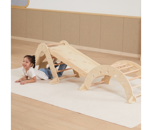 VIGA Drewniana Zjeżdżalnia Prosta Ścianka Wspinaczkowa