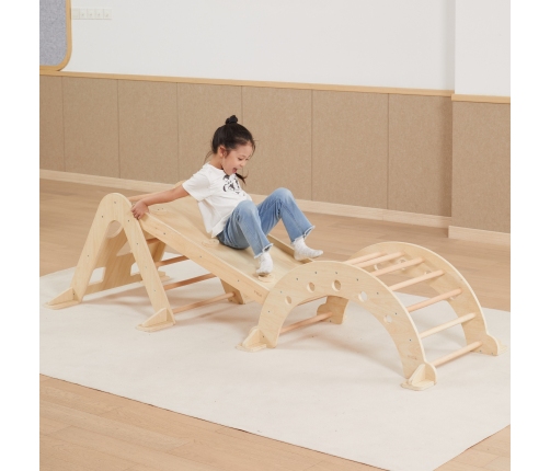 VIGA Drewniana Zjeżdżalnia Prosta Ścianka Wspinaczkowa