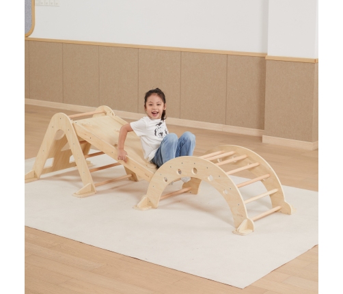 VIGA Drewniana Zjeżdżalnia Prosta Ścianka Wspinaczkowa