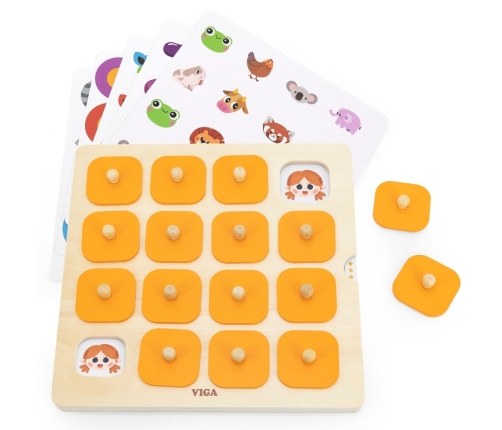 Viga Memory Gra Pamięciowa Zgadnij Obrazki 10 Kart Montessori