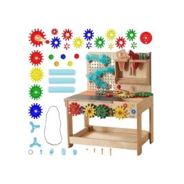 MASTERKIDZ Drewniany Warsztat Montessori STEM z Narzędziami + Akcesoria