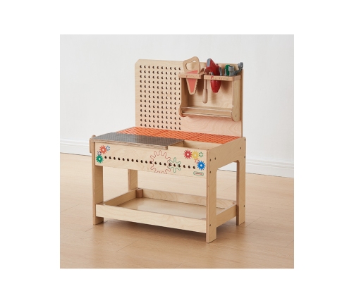 MASTERKIDZ Drewniany Warsztat Montessori STEM z Narzędziami + Akcesoria