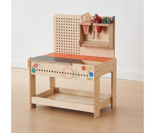 MASTERKIDZ Drewniany Warsztat Montessori STEM z Narzędziami + Akcesoria