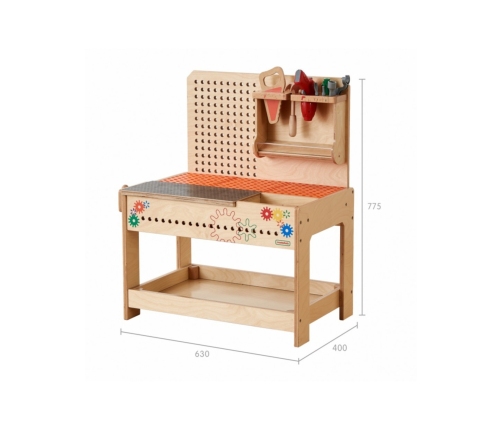 MASTERKIDZ Drewniany Warsztat Montessori STEM z Narzędziami + Akcesoria