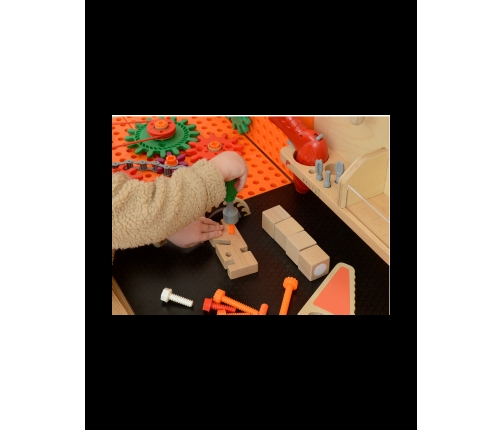 MASTERKIDZ Drewniany Warsztat XXL Montessori STEM z Narzędziami + Akcesoria