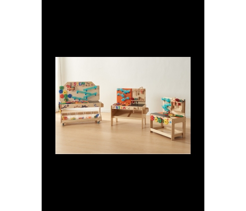 MASTERKIDZ Drewniany Warsztat XXL Montessori STEM z Narzędziami + Akcesoria